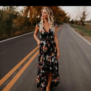 Sexy Deep V Neck Open Back Dress